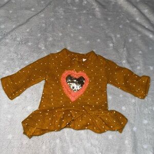 Adorable Polka Dot Sweater Dress with Heart Design